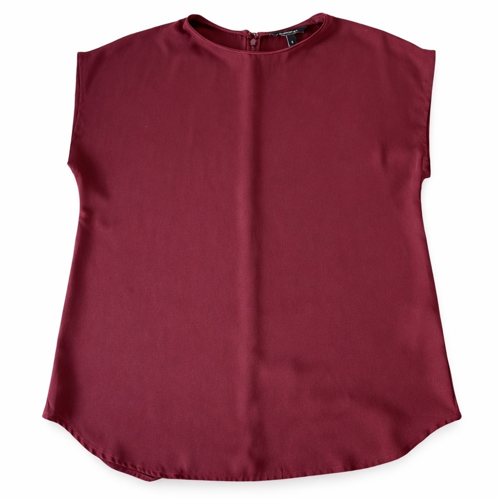 Banana Republic Burgundy Blouse Size Small Short Sleeve Work Top